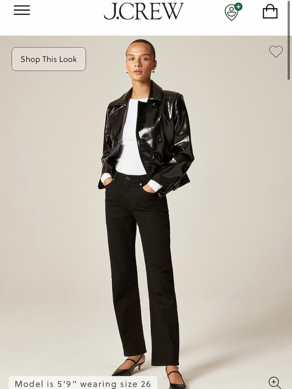 J.Crew Nipped Straight Jean Black Rinse Size 29 NWT CN393